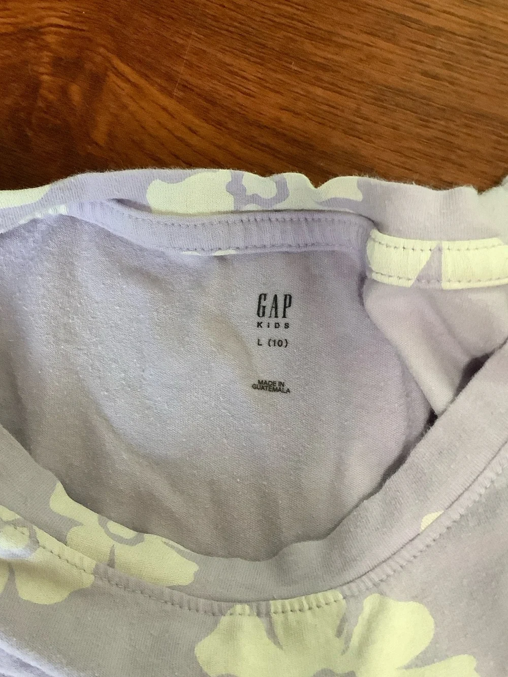 GAP Lavender Short-Sleeve Floral Pajama Set with Pale Yellow Flowers